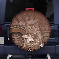 Samoa Tatau Marlin Spare Tire Cover With Siapo Motifs Brown