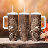 Samoa Tatau Marlin Tumbler With Handle With Siapo Motifs Brown