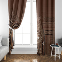 Samoa Tatau Marlin Window Curtain With Siapo Motifs Brown