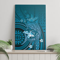 Samoa Tatau Marlin Canvas Wall Art With Siapo Motifs Teal