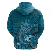 Samoa Tatau Marlin Hoodie With Siapo Motifs Teal
