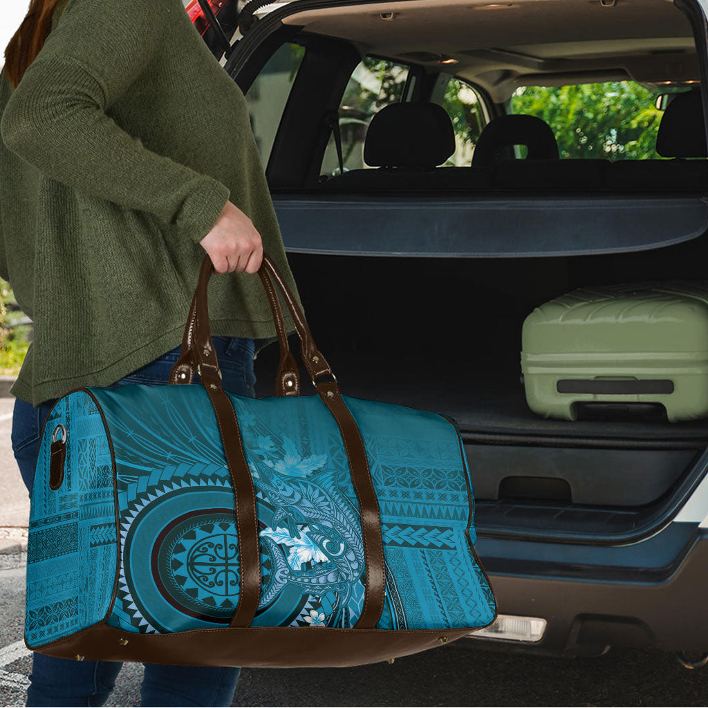 Samoa Tatau Marlin Travel Bag With Siapo Motifs Teal