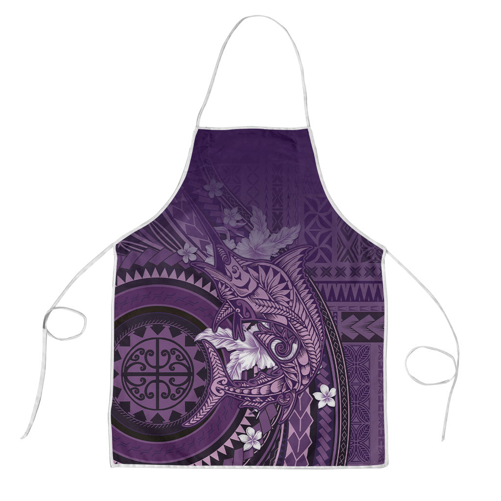 Samoa Tatau Marlin Apron With Siapo Motifs Violet