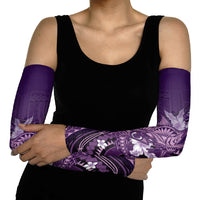 Samoa Tatau Marlin Arm Sleeves With Siapo Motifs Violet