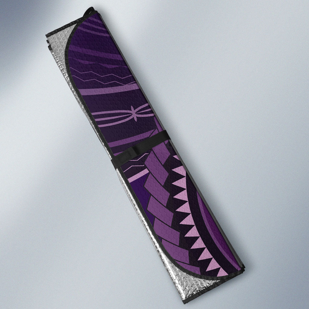 Samoa Tatau Marlin Auto Sun Shade With Siapo Motifs Violet