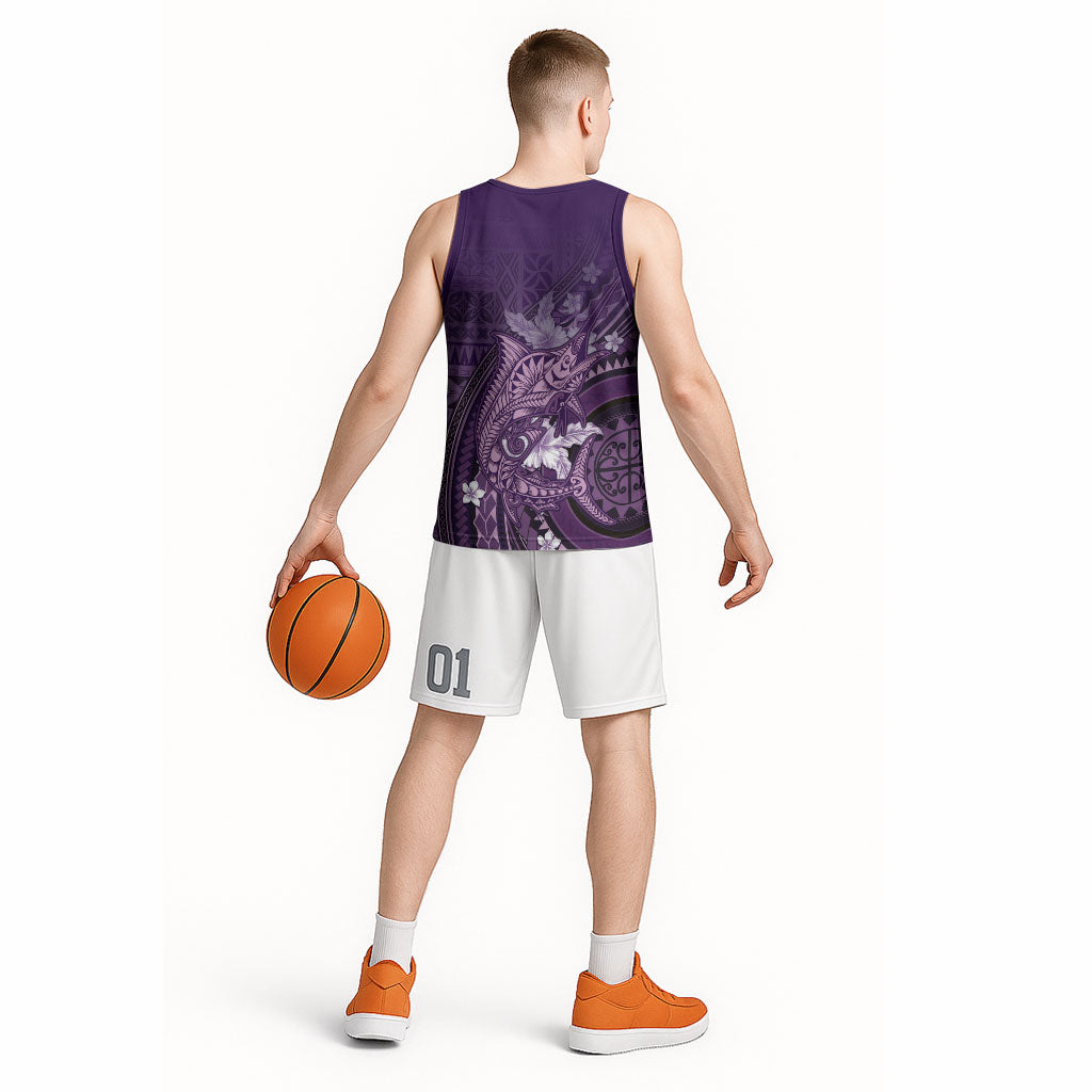 Samoa Tatau Marlin Basketball Jersey With Siapo Motifs Violet
