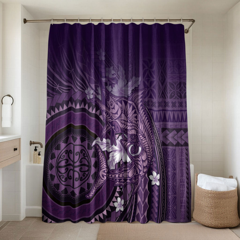 Samoa Tatau Marlin Bathroom Set With Siapo Motifs Violet