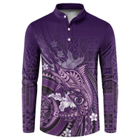 Samoa Tatau Marlin Button Sweatshirt With Siapo Motifs Violet