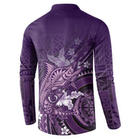 Samoa Tatau Marlin Button Sweatshirt With Siapo Motifs Violet