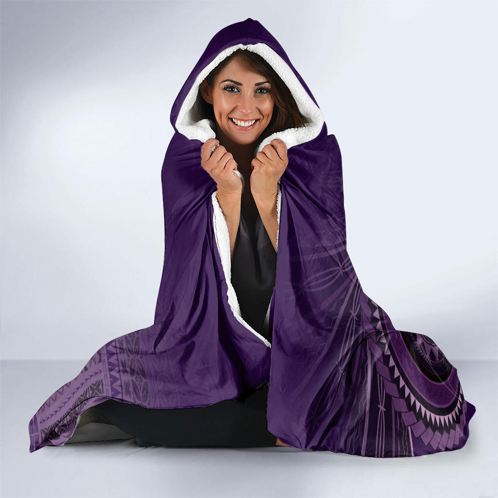 Samoa Tatau Marlin Hooded Blanket With Siapo Motifs Violet