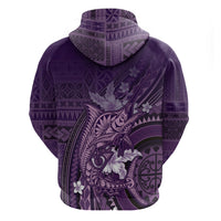 Samoa Tatau Marlin Hoodie With Siapo Motifs Violet
