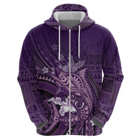 Samoa Tatau Marlin Hoodie With Siapo Motifs Violet