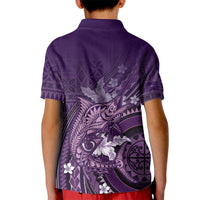 Samoa Tatau Marlin Kid Polo Shirt With Siapo Motifs Violet