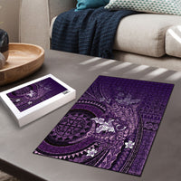 Samoa Tatau Marlin Puzzle With Siapo Motifs Violet