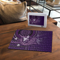 Samoa Tatau Marlin Puzzle With Siapo Motifs Violet