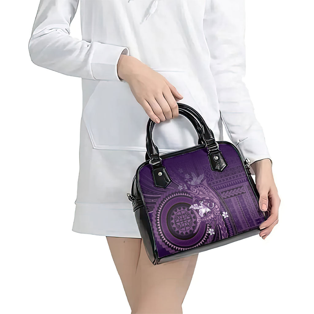 Samoa Tatau Marlin Shoulder Handbag With Siapo Motifs Violet
