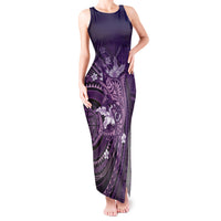 Samoa Tatau Marlin Tank Maxi Dress With Siapo Motifs Violet