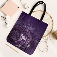 Samoa Tatau Marlin Tote Bag With Siapo Motifs Violet