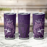 Samoa Tatau Marlin Tumbler Cup With Siapo Motifs Violet