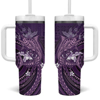 Samoa Tatau Marlin Tumbler With Handle With Siapo Motifs Violet