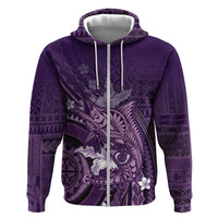 Samoa Tatau Marlin Zip Hoodie With Siapo Motifs Violet