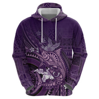 Samoa Tatau Marlin Zip Hoodie With Siapo Motifs Violet
