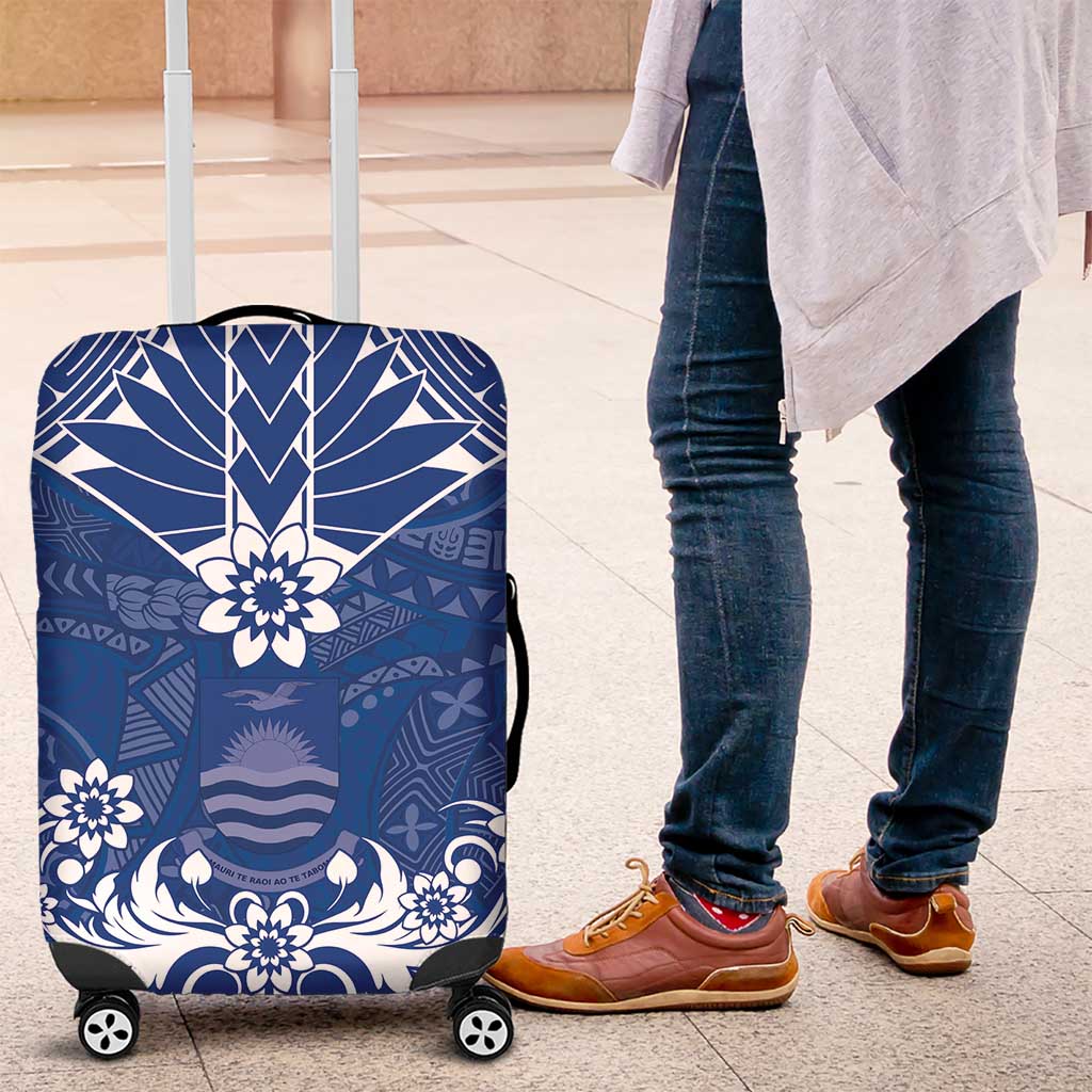 Wikin te Taetae ni Kiribati Luggage Cover Pacific Tapa Pattern LT05 Blue - Polynesian Pride