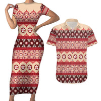 Tonga Language Week Couples Matching Short Sleeve Bodycon Dress and Hawaiian Shirt Lea Faka-Tonga Everyday - Polynesian Pride