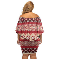 Tonga Language Week Family Matching Off Shoulder Short Dress and Hawaiian Shirt Lea Faka-Tonga Everyday - Polynesian Pride