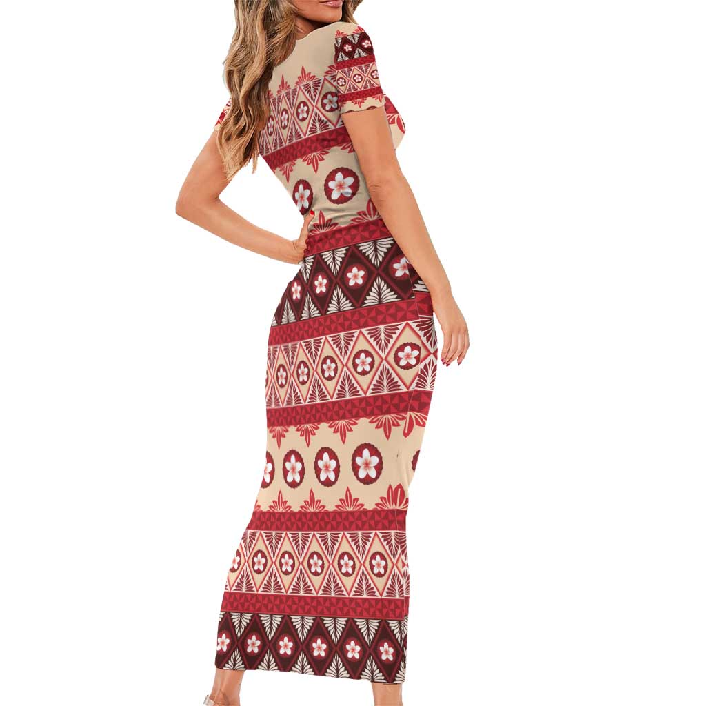 Tonga Language Week Family Matching Short Sleeve Bodycon Dress and Hawaiian Shirt Lea Faka-Tonga Everyday - Polynesian Pride