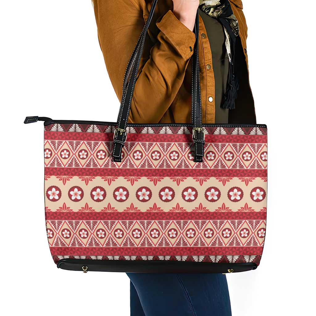 Tonga Language Week Leather Tote Bag Lea Faka-Tonga Everyday - Polynesian Pride