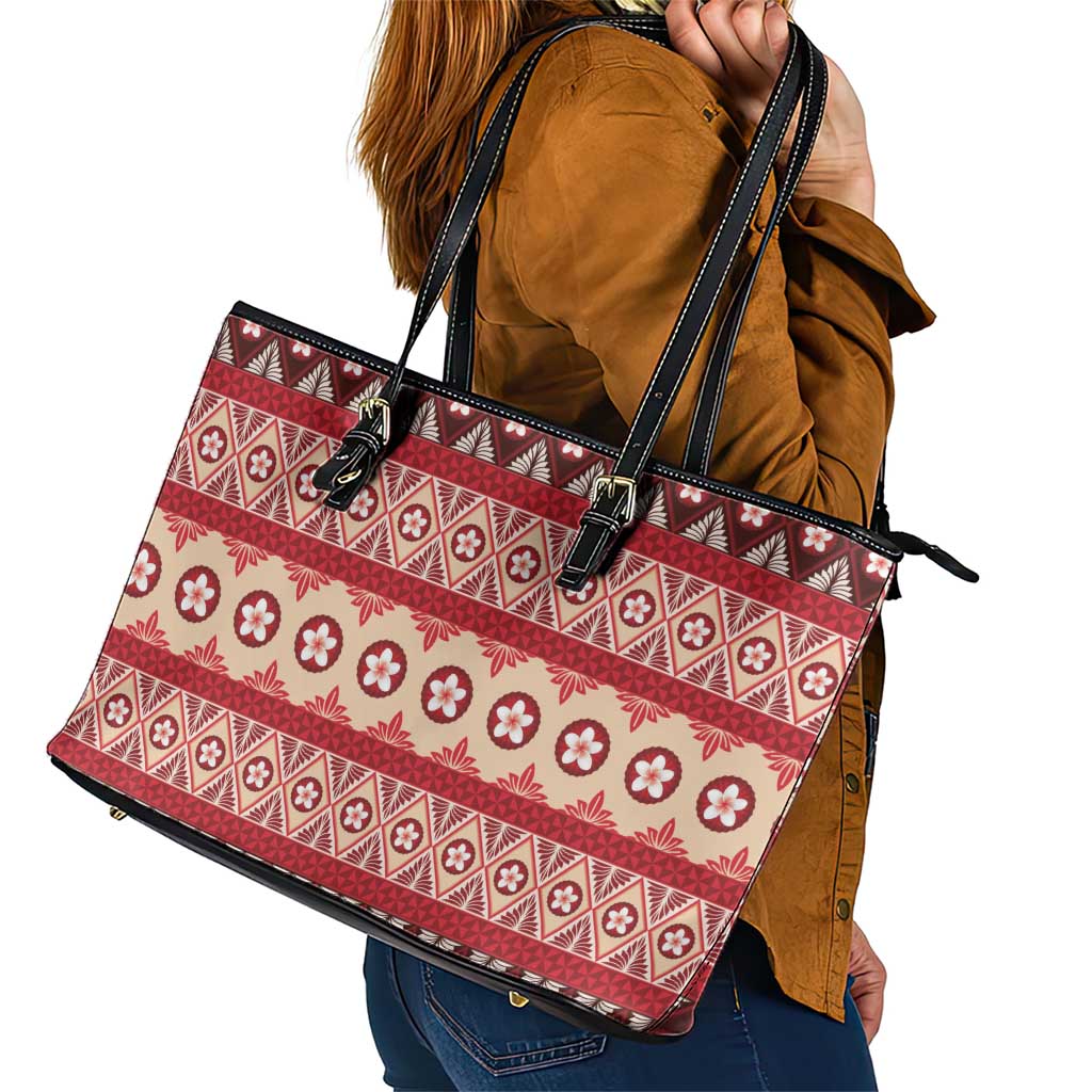 Tonga Language Week Leather Tote Bag Lea Faka-Tonga Everyday - Polynesian Pride