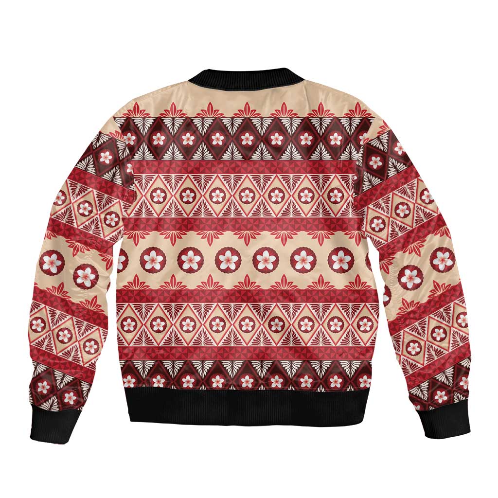 Tonga Language Week Sleeve Zip Bomber Jacket Lea Faka-Tonga Everyday - Polynesian Pride