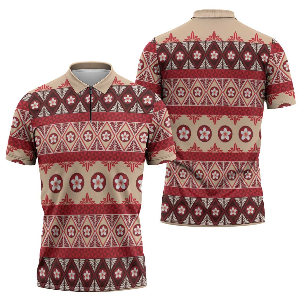 Tonga Language Week Zipper Polo Shirt Lea Faka-Tonga Everyday - Polynesian Pride