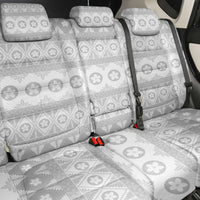 Tonga White Sunday Back Car Seat Cover Tongan Ngatu Siale Pattern - Polynesian Pride