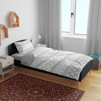 Tonga White Sunday Bedding Set Tongan Ngatu Siale Pattern - Polynesian Pride