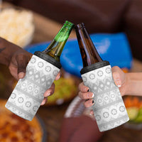 Tonga White Sunday 4 in 1 Can Cooler Tumbler Tongan Ngatu Siale Pattern - Polynesian Pride