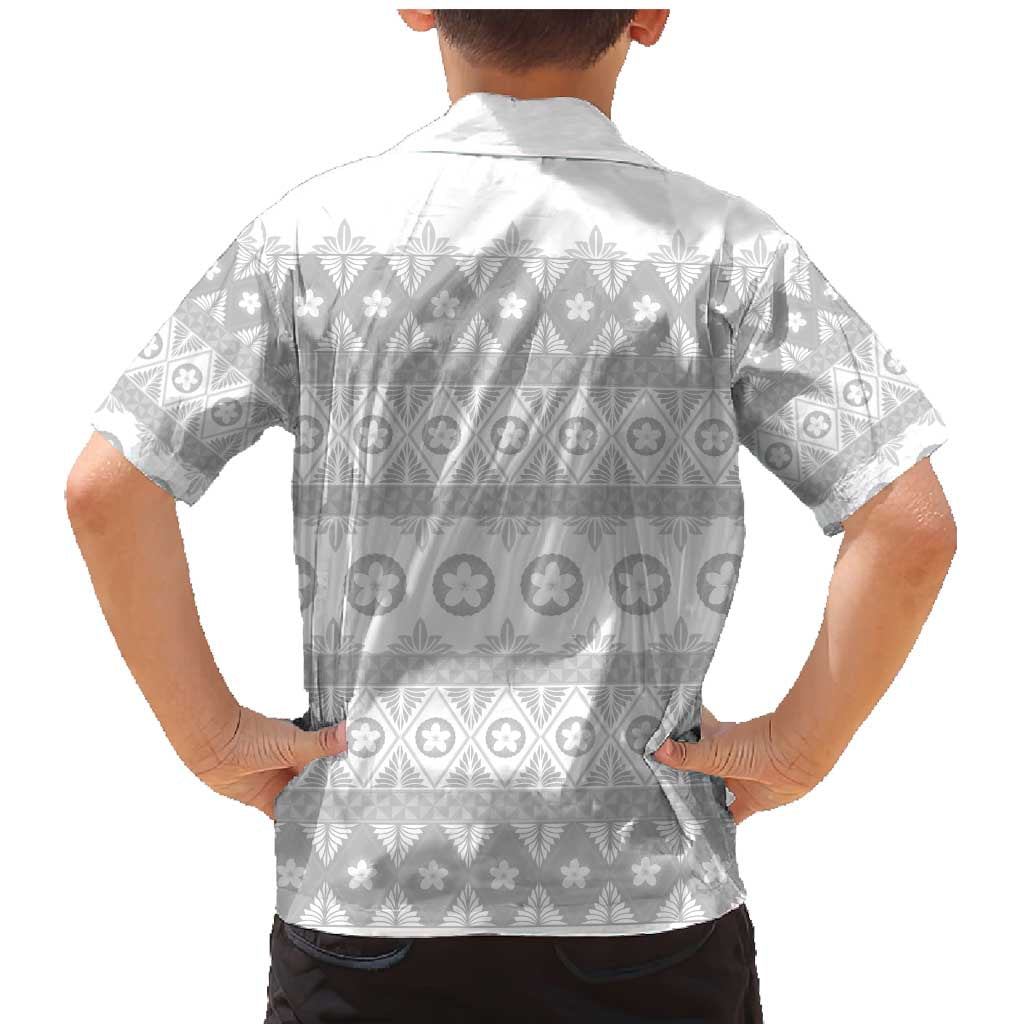 Tonga White Sunday Family Matching Mermaid Dress and Hawaiian Shirt Tongan Ngatu Siale Pattern - Polynesian Pride