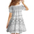 Tonga White Sunday Family Matching Off The Shoulder Long Sleeve Dress and Hawaiian Shirt Tongan Ngatu Siale Pattern - Polynesian Pride