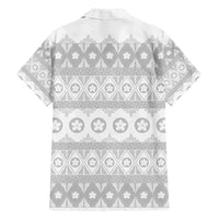Tonga White Sunday Family Matching Summer Maxi Dress and Hawaiian Shirt Tongan Ngatu Siale Pattern - Polynesian Pride