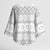 Tonga White Sunday Kimono Sleeve Blouse Tongan Ngatu Siale Pattern - Polynesian Pride