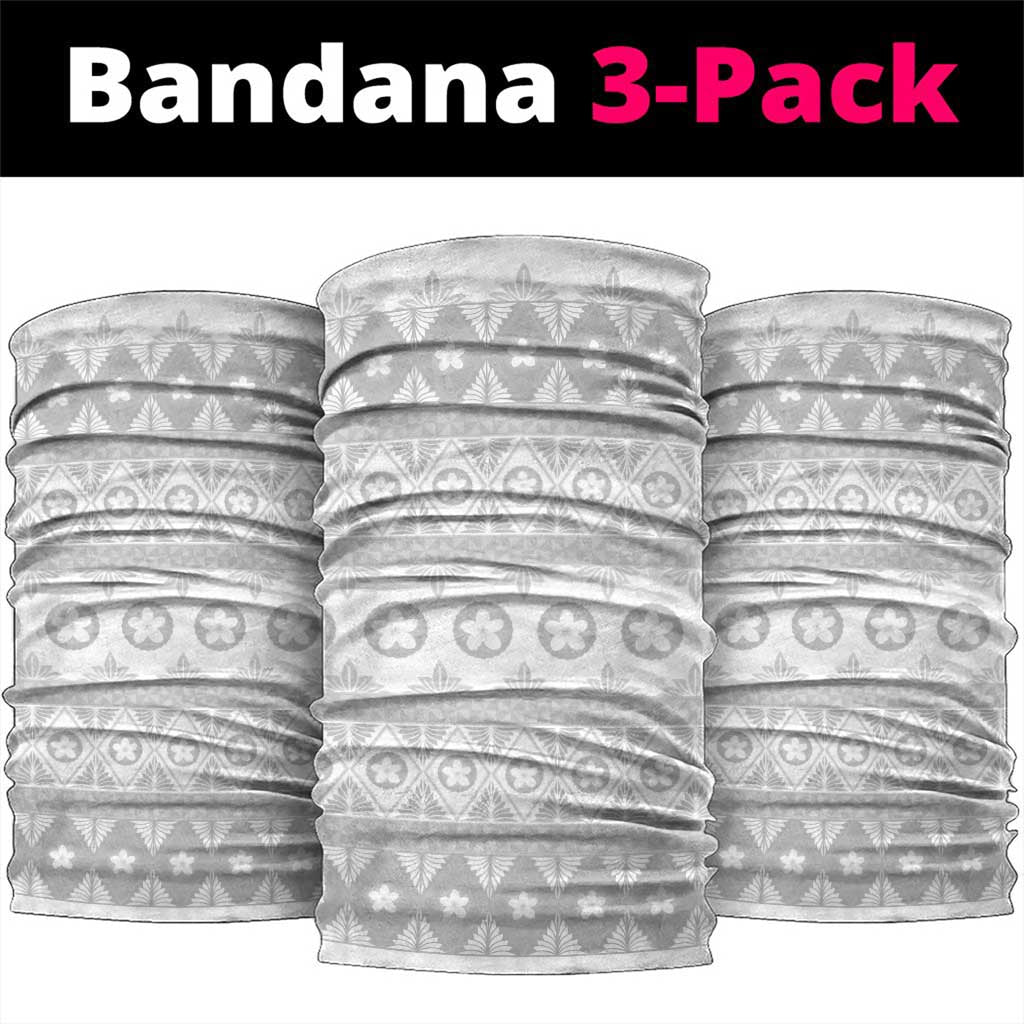 Tonga White Sunday Neck Gaiter Tongan Ngatu Siale Pattern - Polynesian Pride