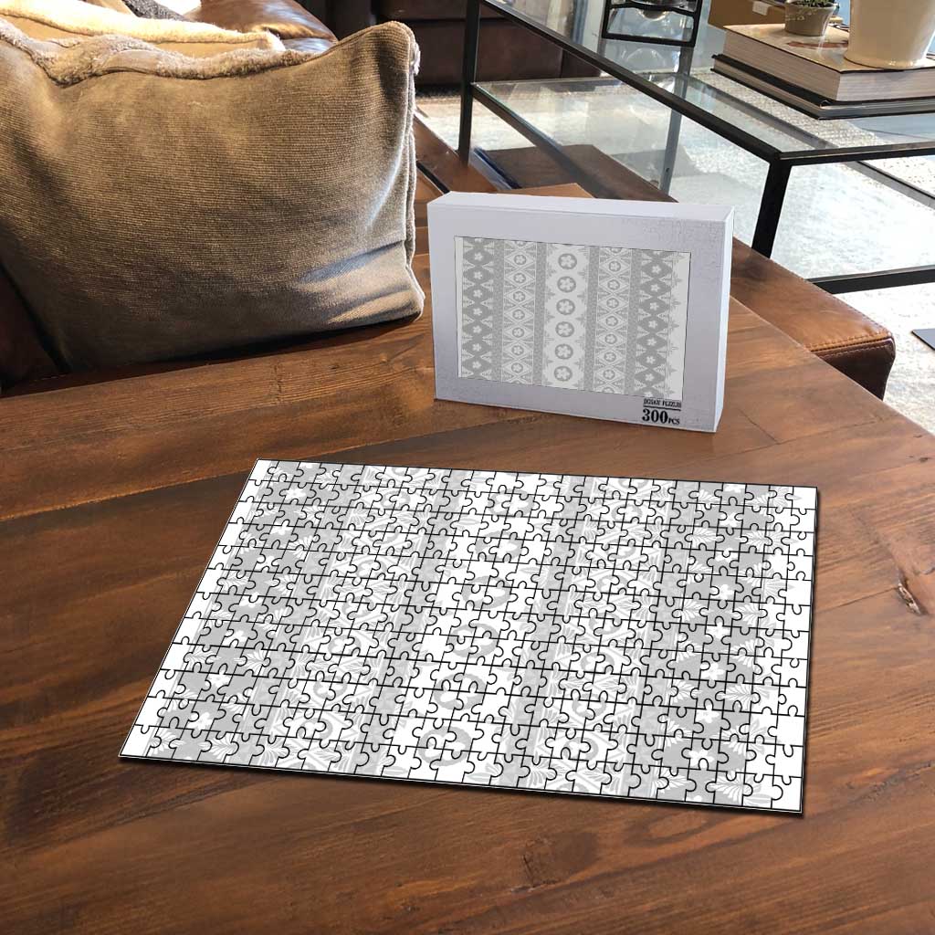 Tonga White Sunday Puzzle Tongan Ngatu Siale Pattern - Polynesian Pride