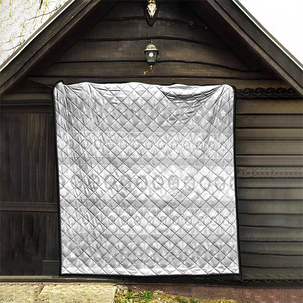 Tonga White Sunday Quilt Tongan Ngatu Siale Pattern - Polynesian Pride