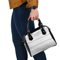 Tonga White Sunday Shoulder Handbag Tongan Ngatu Siale Pattern - Polynesian Pride