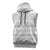 Tonga White Sunday Sleeveless Hoodie Tongan Ngatu Siale Pattern - Polynesian Pride