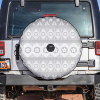 Tonga White Sunday Spare Tire Cover Tongan Ngatu Siale Pattern - Polynesian Pride