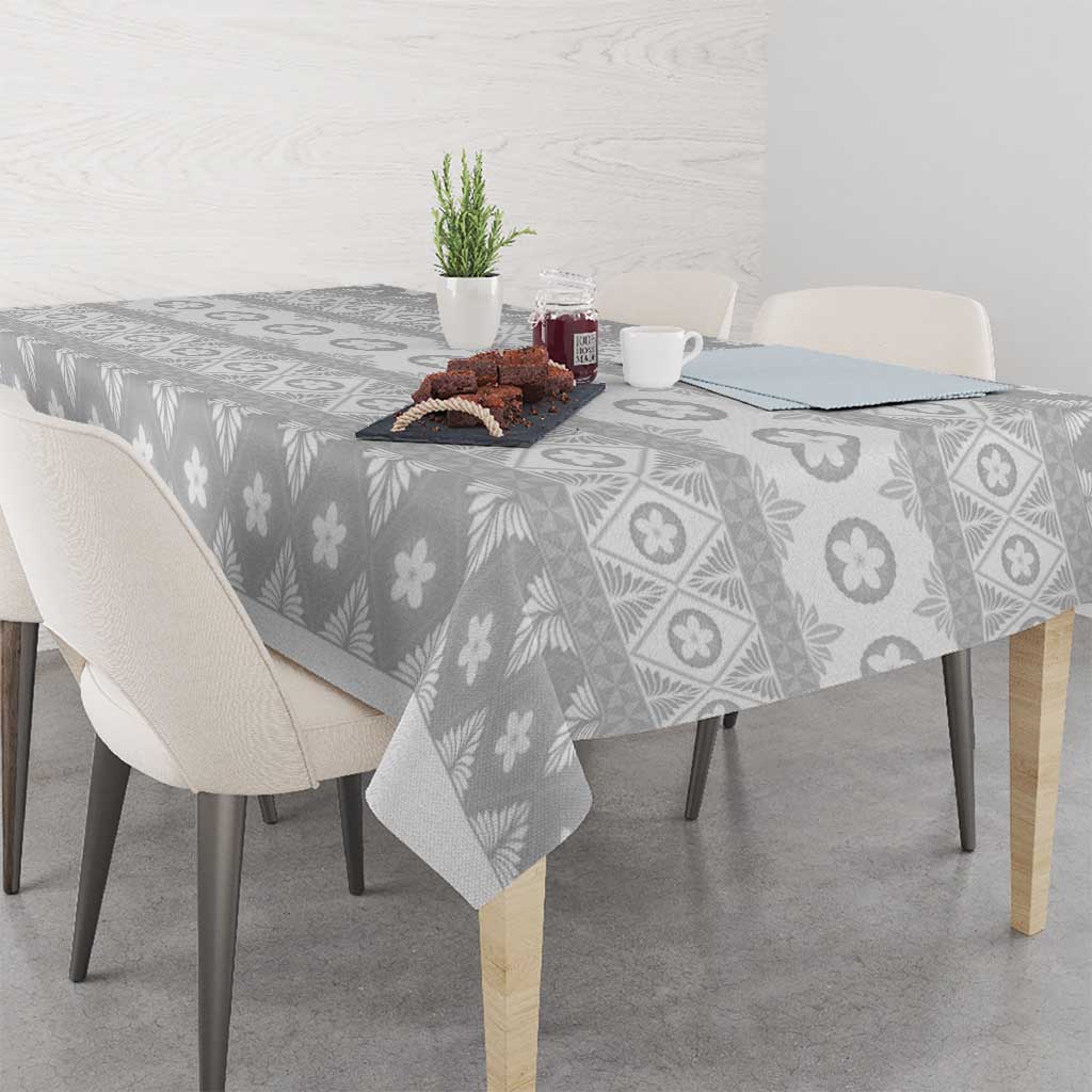 Tonga White Sunday Tablecloth Tongan Ngatu Siale Pattern - Polynesian Pride