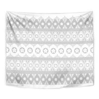 Tonga White Sunday Tapestry Tongan Ngatu Siale Pattern - Polynesian Pride