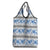 Samoa White Sunday Grocery Bag Samoan Tapa Blue Hibiscus - Polynesian Pride